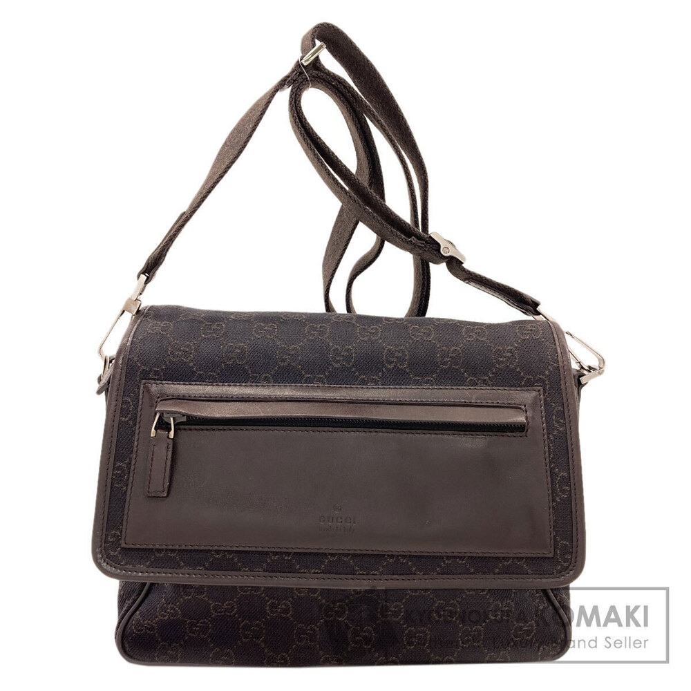 Gucci GG Monogram Canvas Messenger Bag Crossbody brown canvas